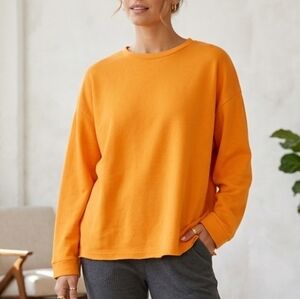 Zara Soft Yellow Sweatshirt Ptp 26" L 26" Size Large Cotton Blend